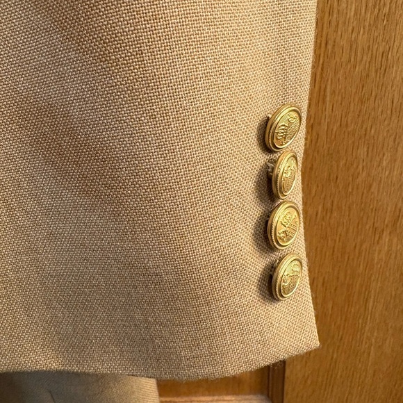 oss & Cromarty Beige Tan Blazer Sports Coat Jacket Men’s 41R Gold Tone Buttons - Picture 6 of 8